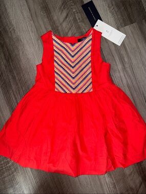 NEW Tommy Hilfiger 18 months girls dress orange sleeveless summer baby toddler